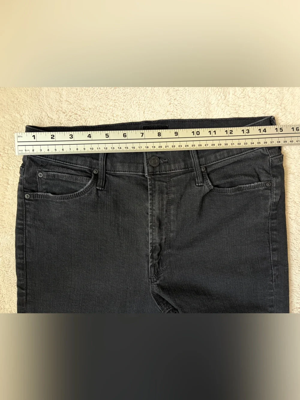 Mother The Mid Rise Dazzler Ankle Black Straight-Leg Jeans Women Size 30
